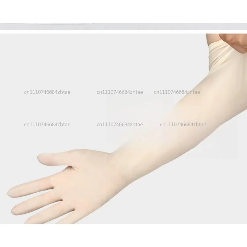 Disposable surgical gloves with extended elbow sterilized latex rubber for  sterile testing