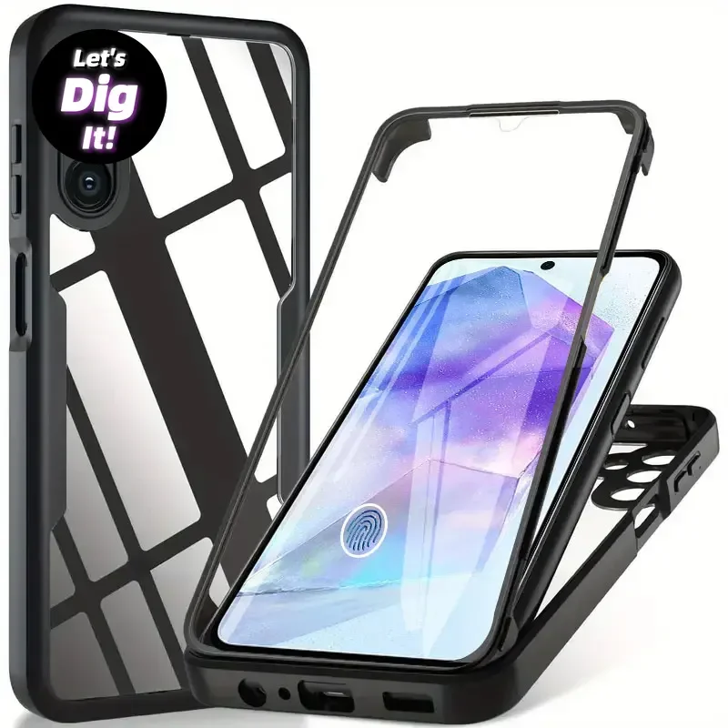 

360° Full Body Case for Samsung Galaxy S24 S23 S22 S21 A55 5G A35 A25 A15 A54 A34 A14 A53 A33 A52S A13 Silicone PC Hard Cover