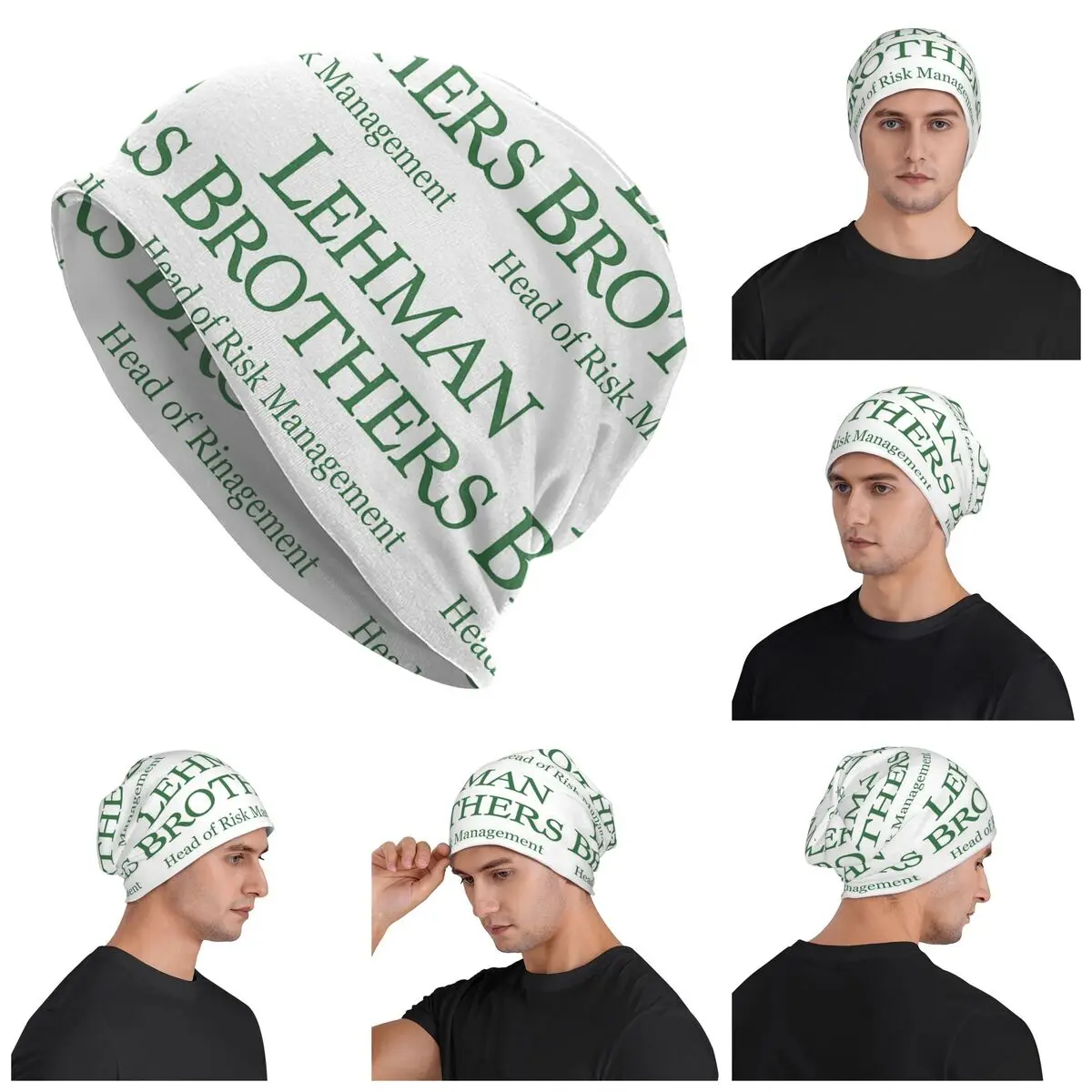 Lehman Brothers Risk Management 2008 Fin Skullies Beanies Hats Warm Autumn Winter Outdoor Cap Knitted Bonnet Caps for Unisex