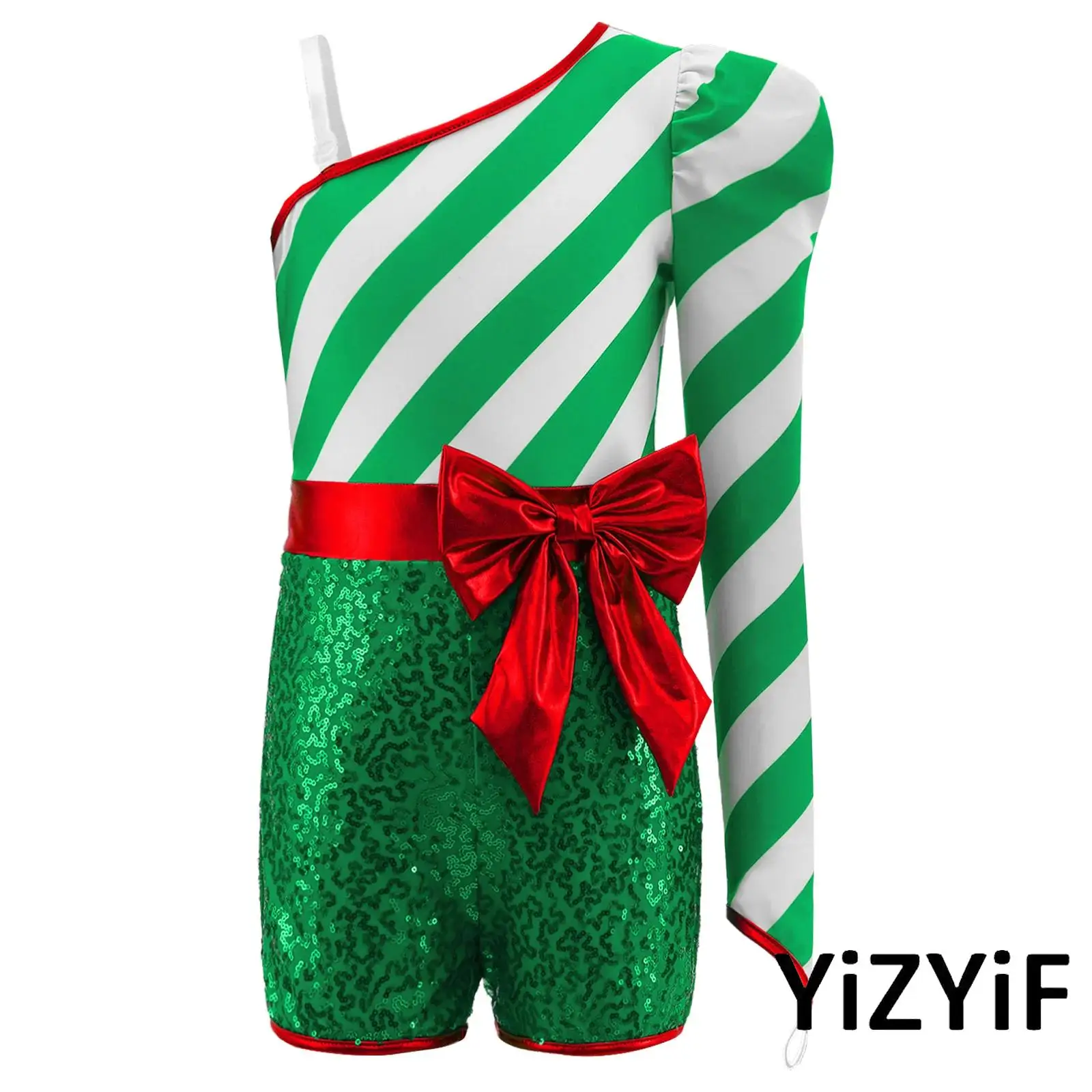 أطفال بنات كاندي قصب عيد الميلاد ازياء الترتر اليسار كم طويل لمعان القوس الزنجبيل رجل بذلة لعيد الميلاد تحت عنوان تبادل لاطلاق النار الصورة #1