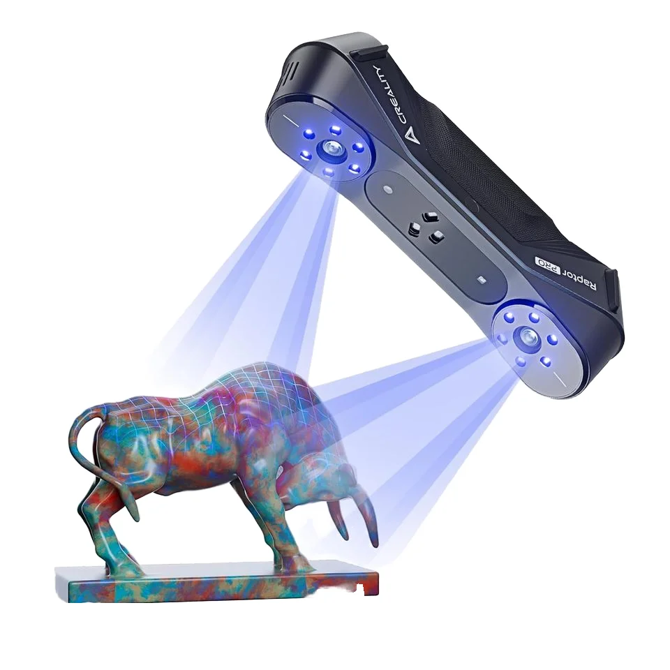3D CR-Scan Raptor Pro Scanner 22+7 Blue Laser NIR 0.02mm Accuracy 60fps High-Speed 5MM 4M Objects 24-Bit 3D