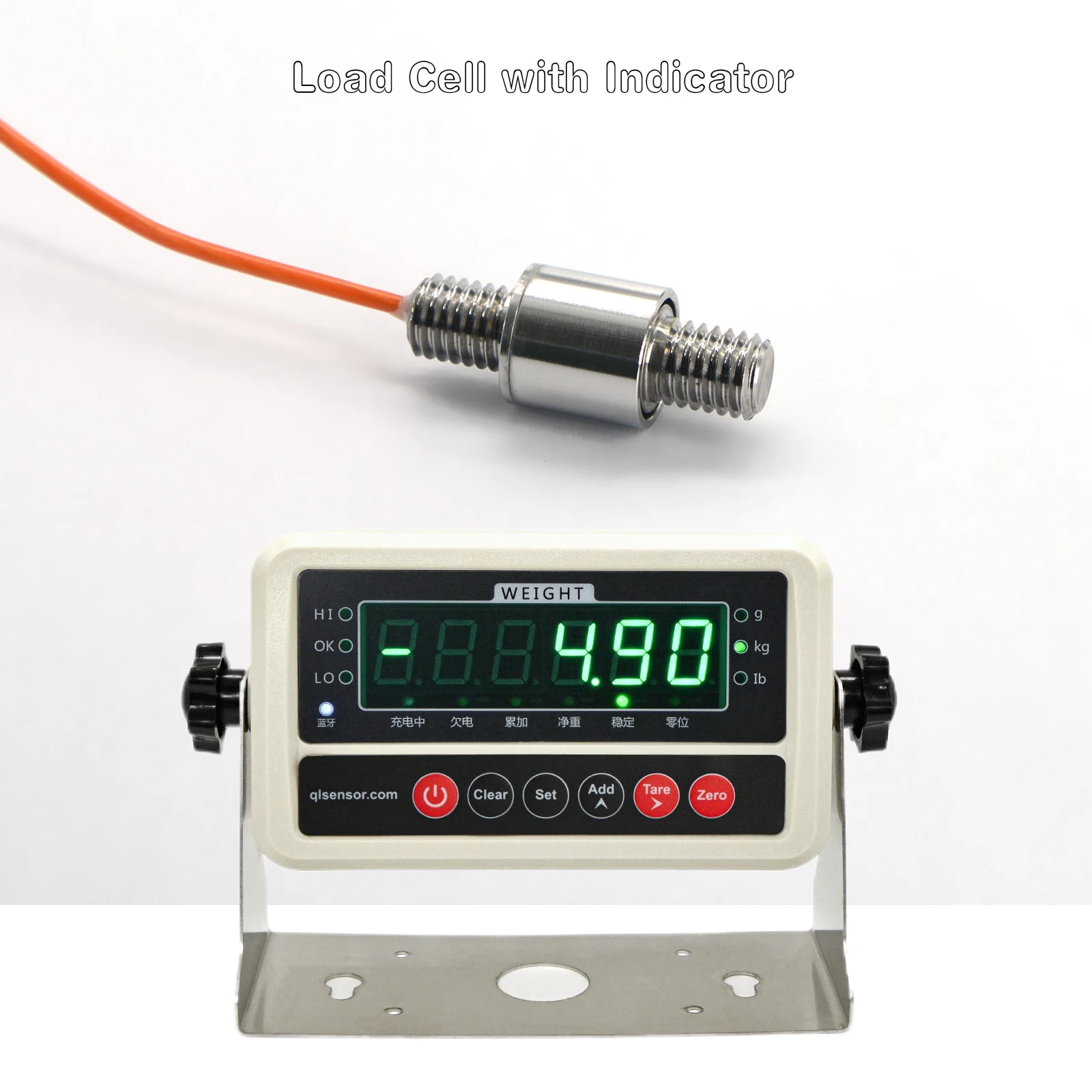 Mini Load Cell Sensor with Indicator Display,Bellows Type Load Cell Test Compression Force Weight Pressure for Scale Automate