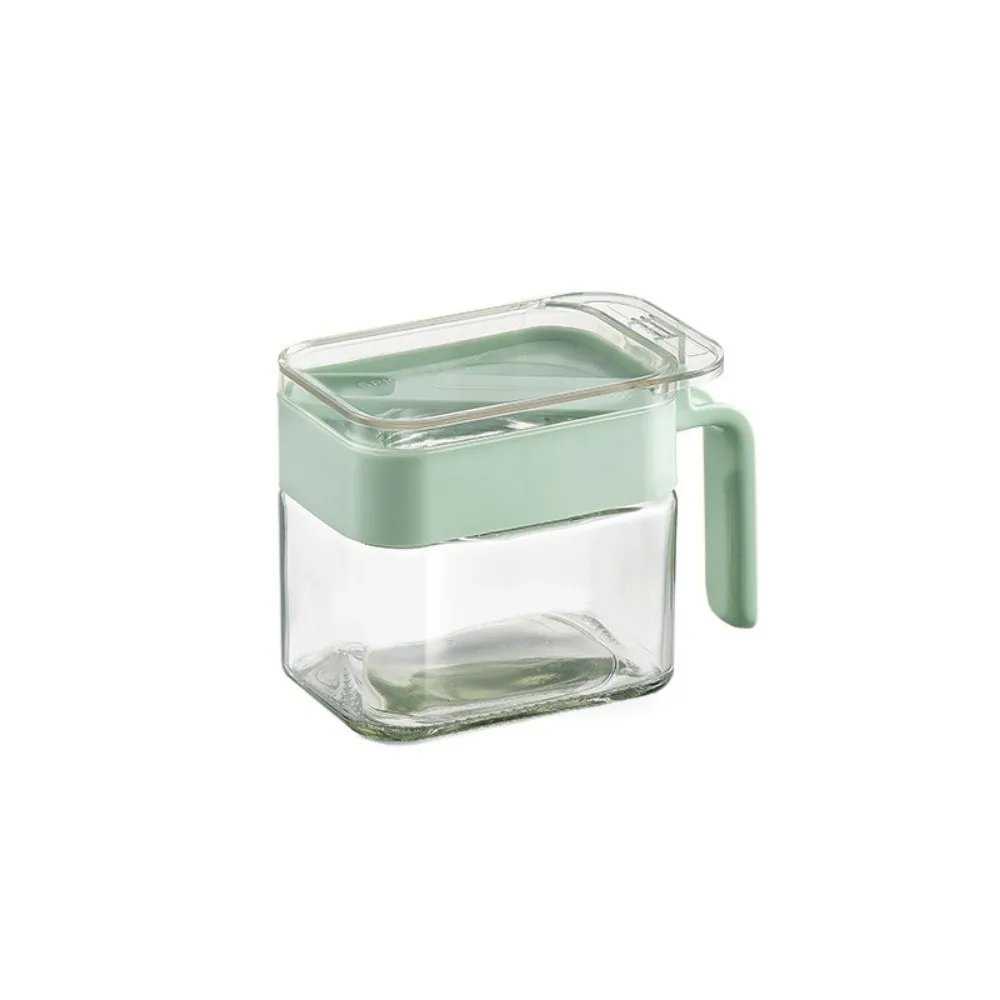 

Sealed Glass Seasoning Box Moisture-proof Dustproof Condiment Jar Save Space with Spoon and Handle Seasoning Storage Organizer