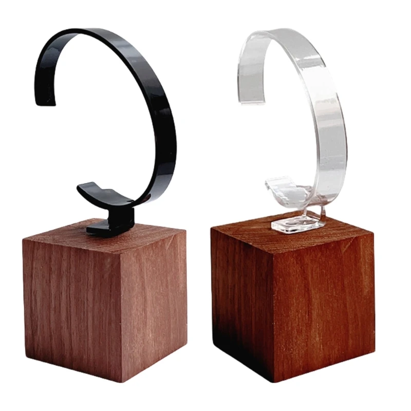 Space Saving Walnut C Circle Watch Stand Sophisticated Watches Showcase Rack Timepiece Holder for Home and Shop Use A0KD