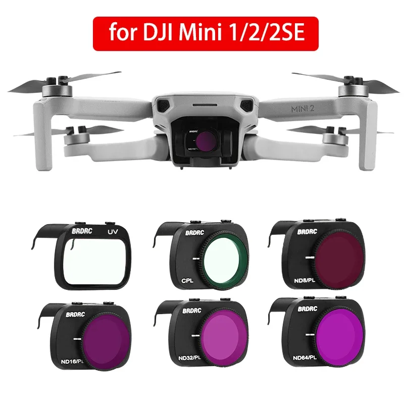 BRDRC Lens Filter For DJI Mini 2/Mini 2 SE Gimbal Camera UV CPL ND Filters Kit Polarizer HD Optical Glass Drone Accessories