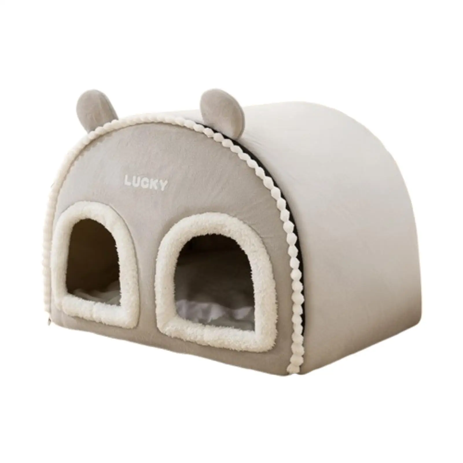 Indoor Enclosed Cat House, 20 X 15.7 X 15.7 Inch Warm Cave for Outdoor Travel, Comfortable Kitten Nest, Tent