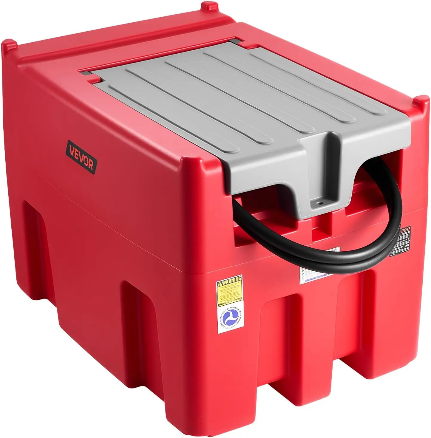 

Dual Fuel, 116 Gallon, 10 GPM Flow Rate, Transfer Tank with 12V Electric Transfering Pump, 13.1ft Hose, Auto Fueling Nozzle