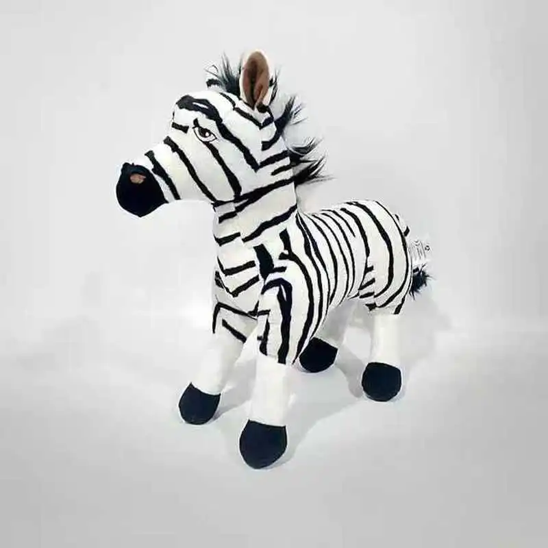 Real Life Standing Zebra Stuffed Animal Plush Toy Simulation Zebra Doll Photography Props Christmas Birthday Gifts For Children