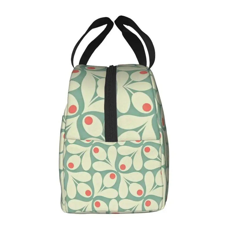 Custom Orla Kiely Floral Insulated Lunch Bag for Women Leakproof Flowers Abstract Cooler Thermal Lunch Box Beach Camping Travel
