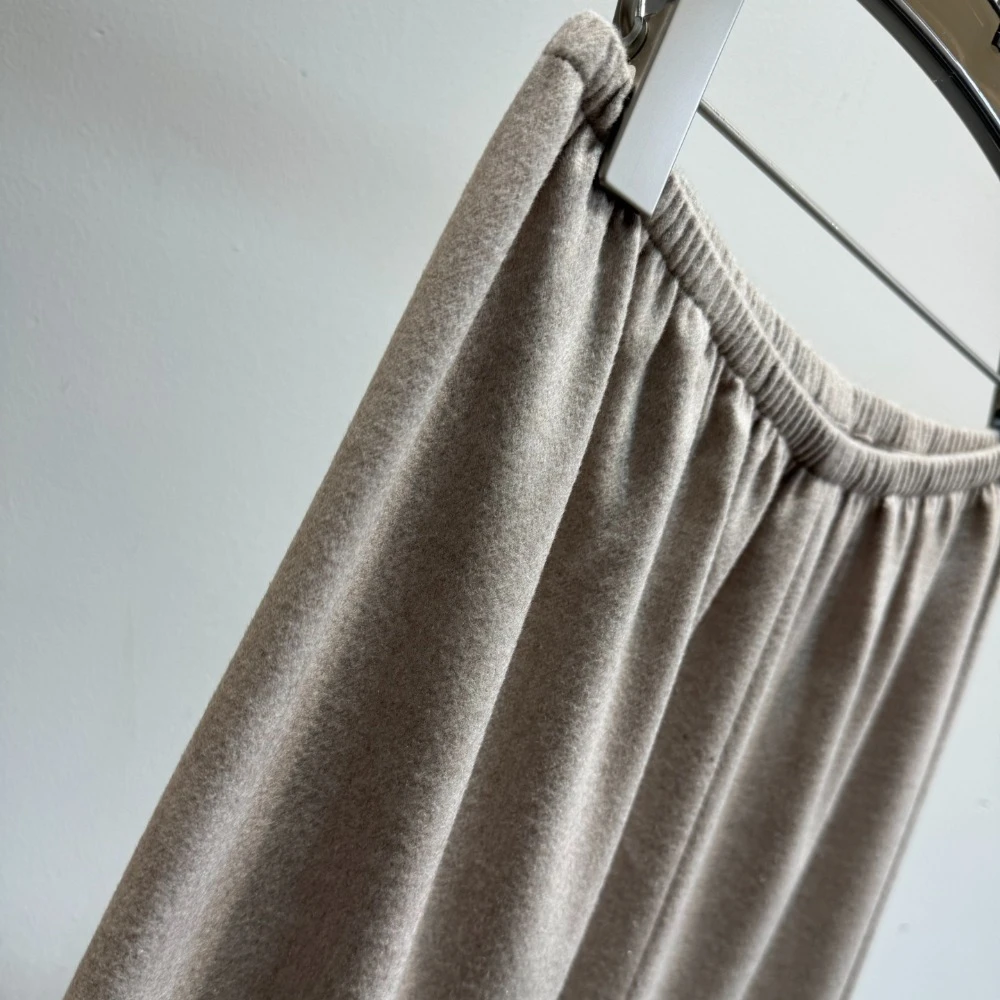 Herfst en winter kasjmierwol stretch elastische broek met rechte pijpen en wijde pijpen voor dames