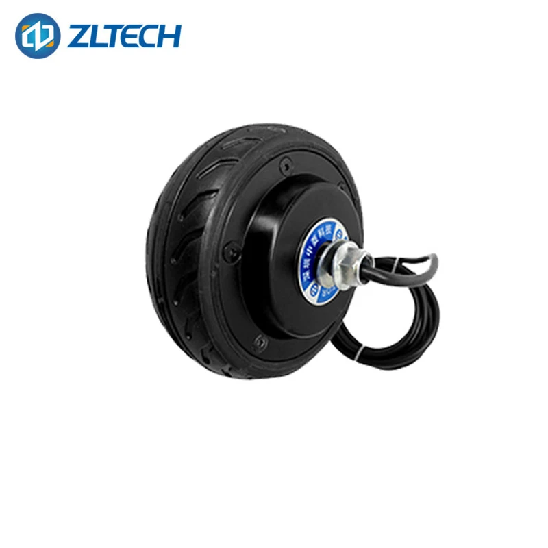 Low Speed 5.5inch 24V 150W 400RPM 60kg Load Gearless Brushless Robot in Wheel DC Servo Hub Drive Motor with Encoder view 4