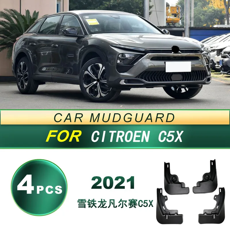 For Citroen C5 X 2021 OEM Mud Flaps 4Pcs Splash Guards Innovative Crossover Complete Installation Kit