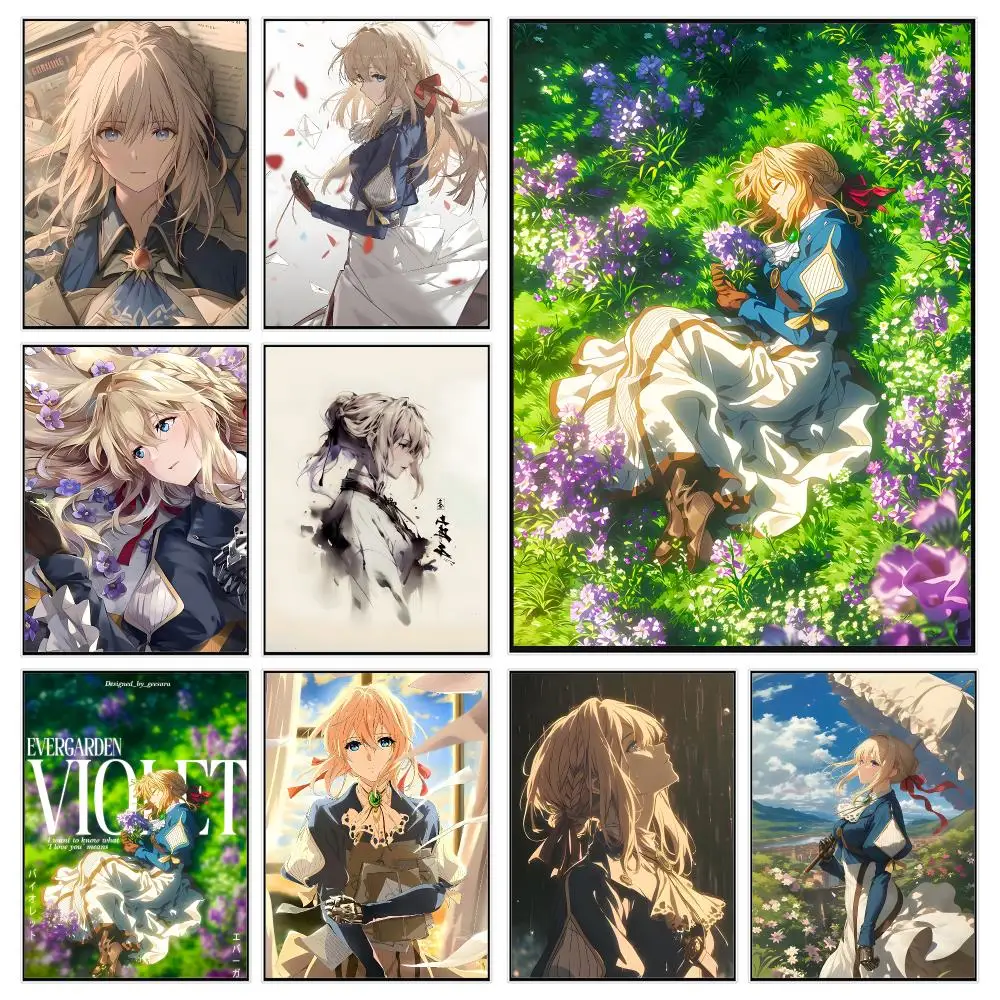 Emotional Anime Violet Evergarden Poster Trendy Aesthetic Wall Decor for Dorm & Bedroom