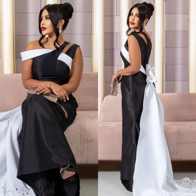 Aleeshuo Vintage schwarze Meerjungfrau Ballkleider sexy One-Shoulder Abend party Kleider ärmellose Perlen boden lange Ballkleid 2024