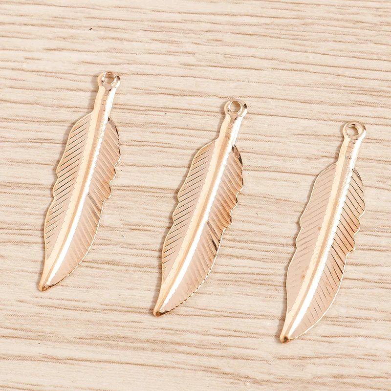 Tusember 100 قطعة 7*28 مللي متر صفائح حديد صغيرة ريشة دلايات لقلادة القرط مجوهرات ليف المعلقات Craft بها بنفسك الحرف اليدوية #5