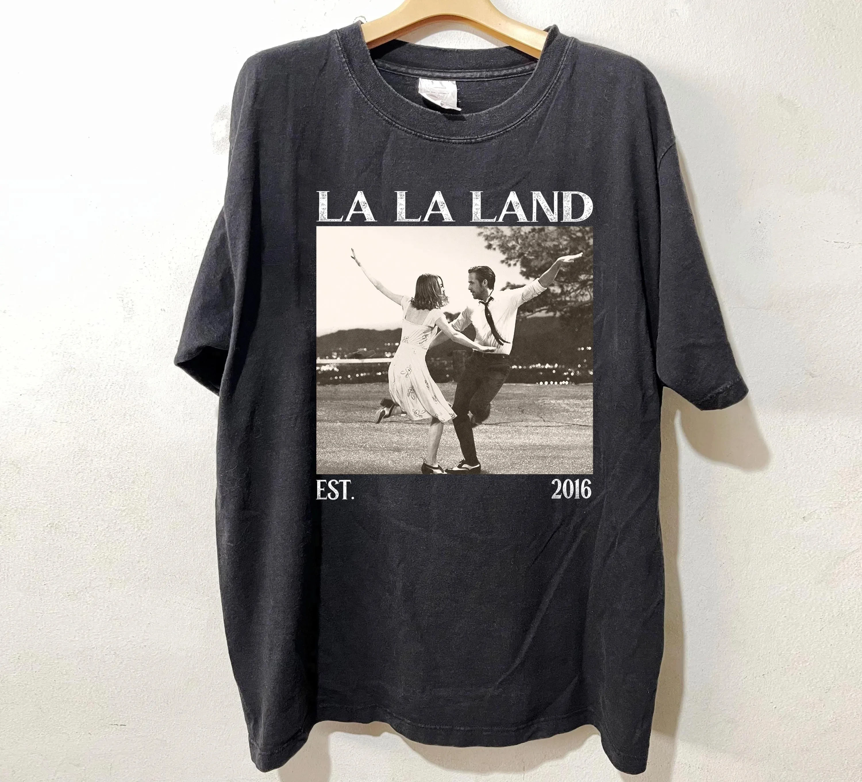 Movie Themed T-shirt From "La La Land", Comfortable Collar T-shirt, Retro Unisex T-shirt