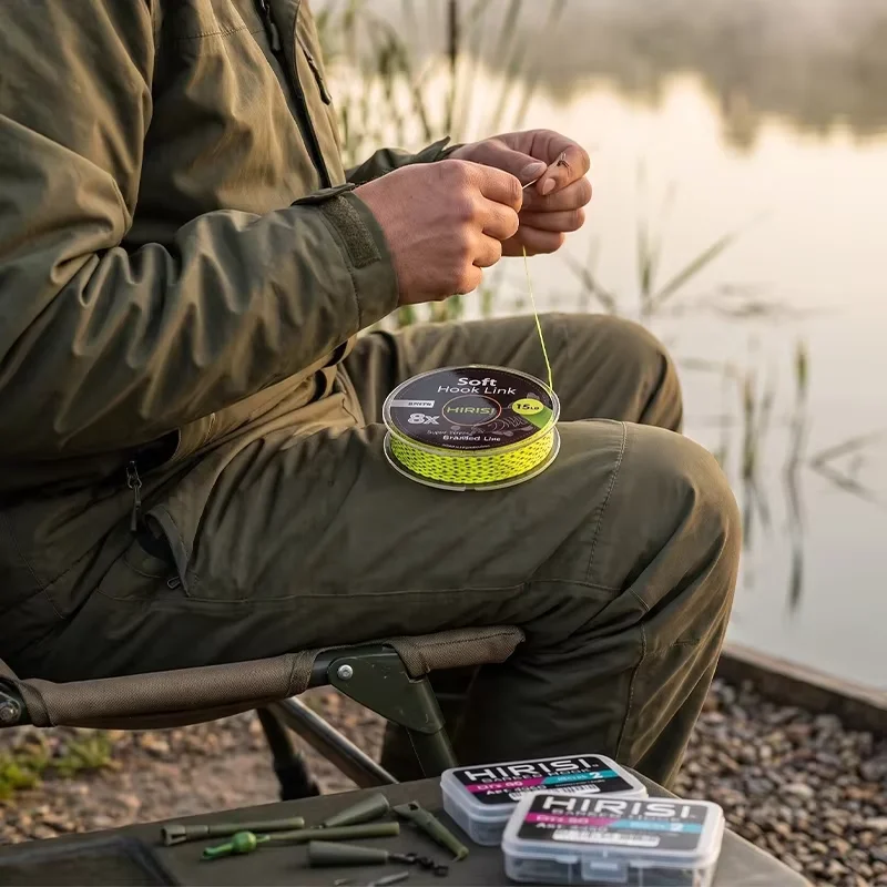 Hirisi Carp Fishing Hair Rig Making Set Braided Hook Link Line Baiting Needles Quick Change Swivels Carp Hooks Carp Fishing Bag