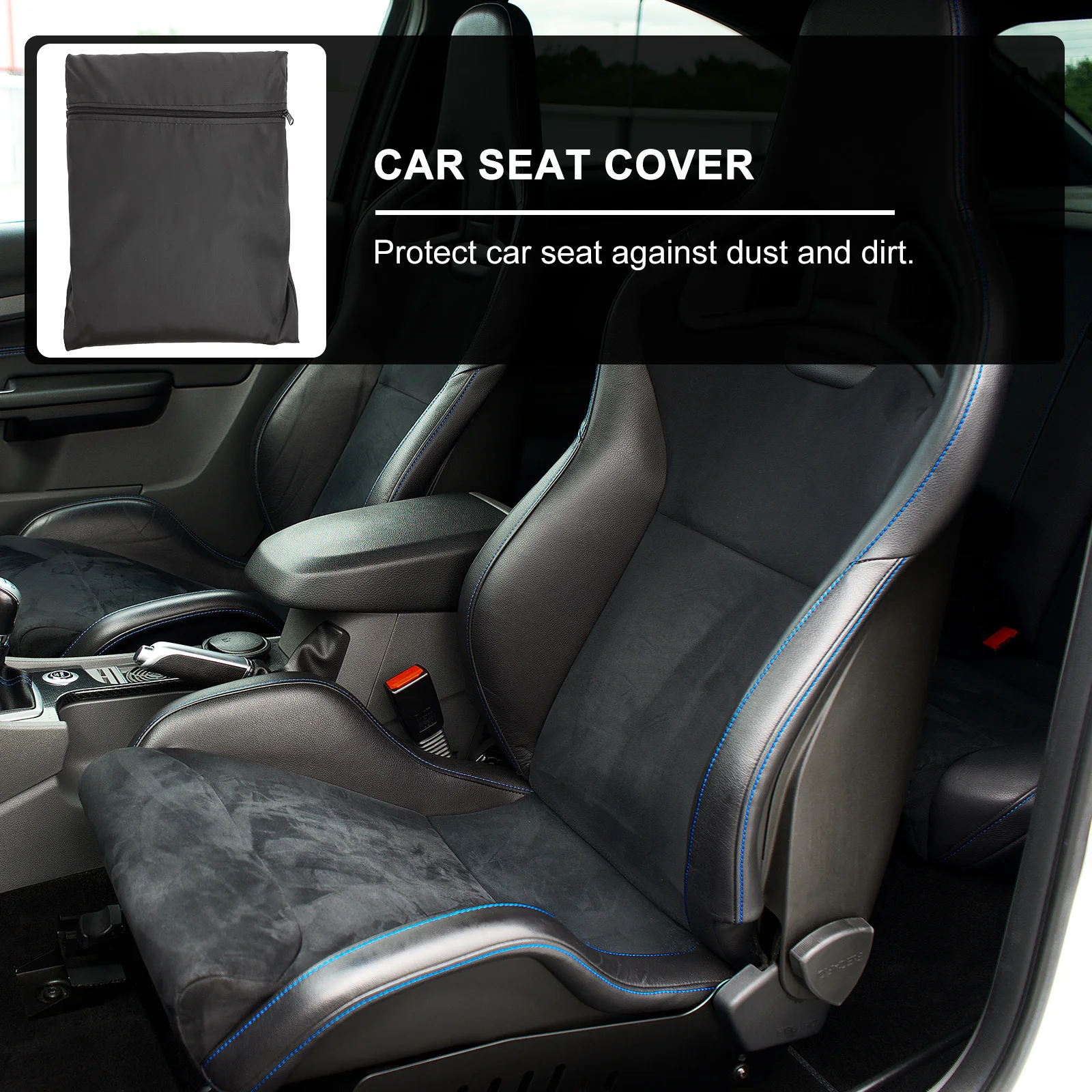 

2Pcs Front Seat Cover Auto Vehicle Car Seat Protector High Quality Nylon Foldable Storage Bag Easy Clean Black