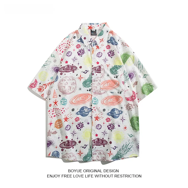 

Мужская футболка BOYUE Summer: дышащая, с принтом, в американском уличном стиле, креативная, свободного кроя, с охлаждающим эффектом