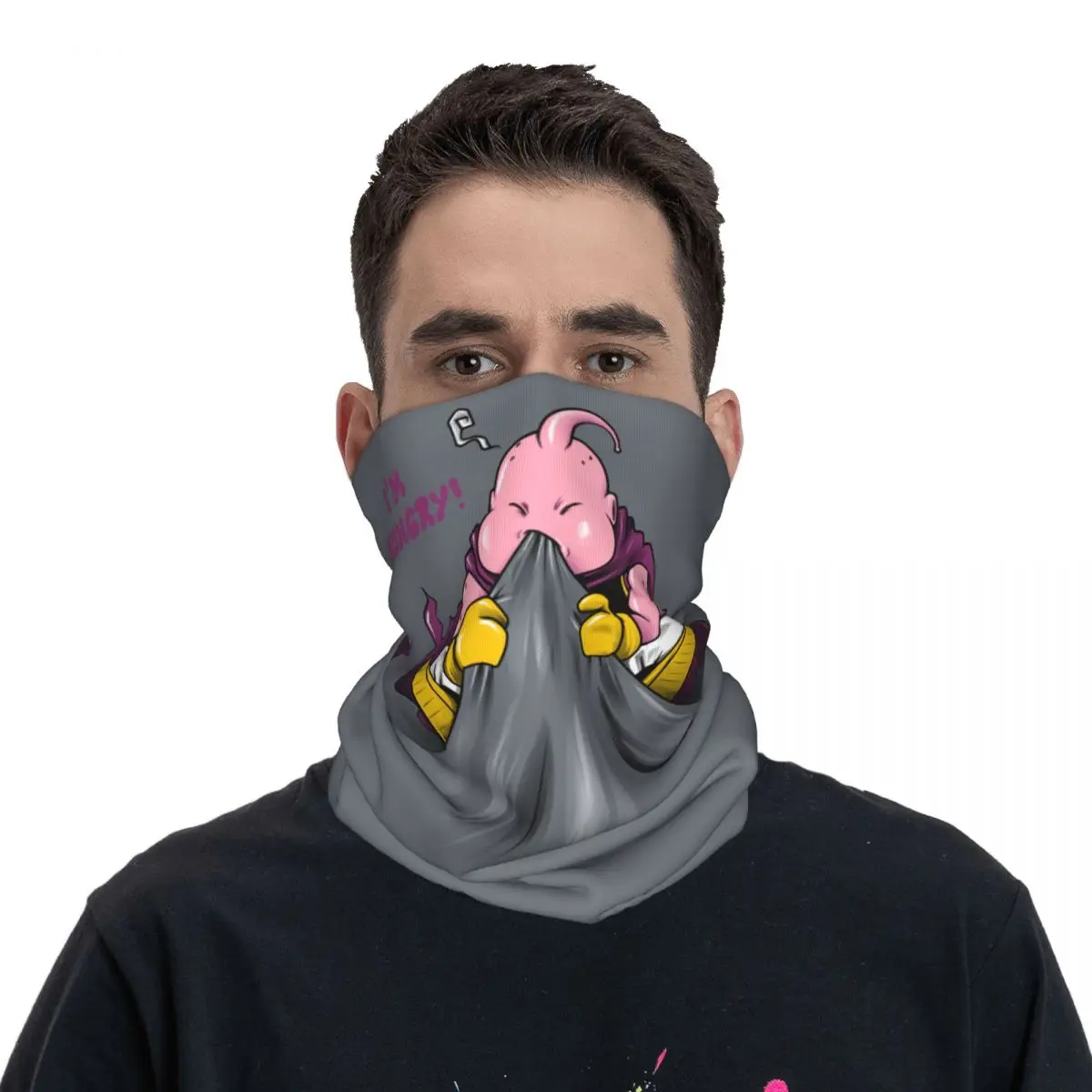 

Hungry Majin Buu Bandana Neck Cover Merch Wrap Scarf Multi-use Headband Riding for Men Women Adult Winter