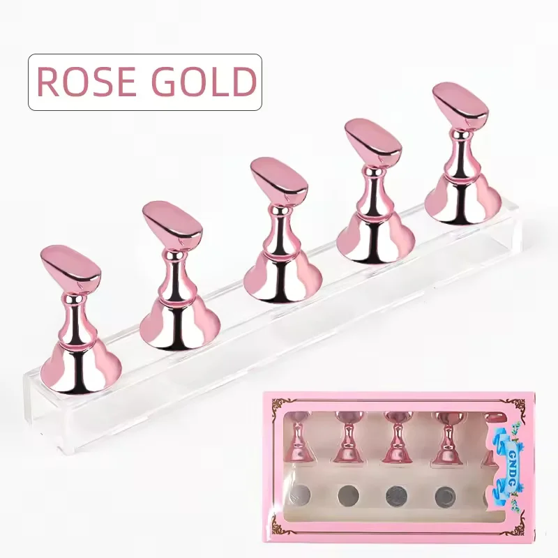 1 Set 5Pcs Nail Art Display Stand With Clamp Base Nail Practice Holder Household Salon Beginner Manicure Supply