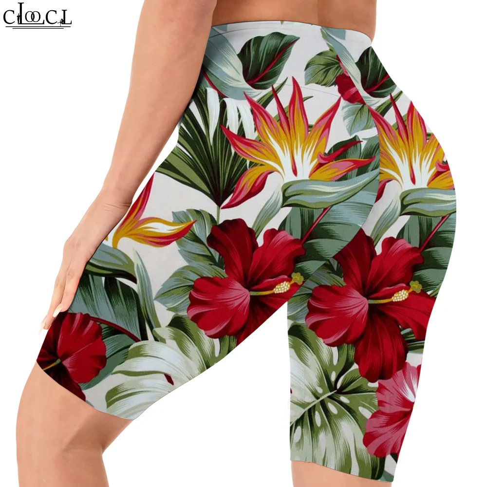 CLOOCL Beautiful Broken Flowers Leggings 3D Pattern Printed Shorts Women Sexy Gym Sweatpants for Women Biker Sports Shorts