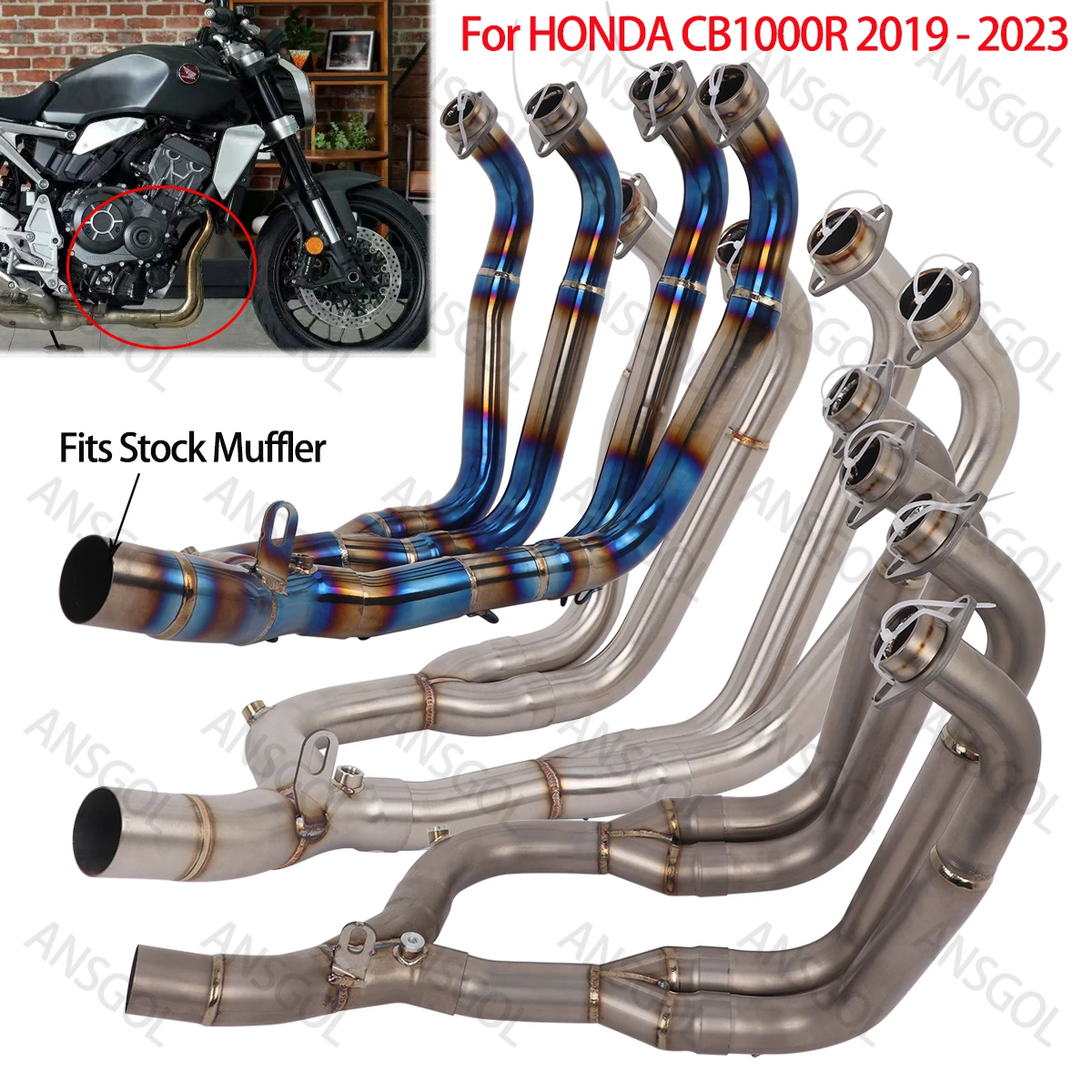 Moto Collettore Di Scarico Tubo Antiscivolo Per HONDA CB1000R CB1000 R 2019 - 2024 Moto Espace Tubo di Collegamento Anteriore Collegare Silenziatore Originale