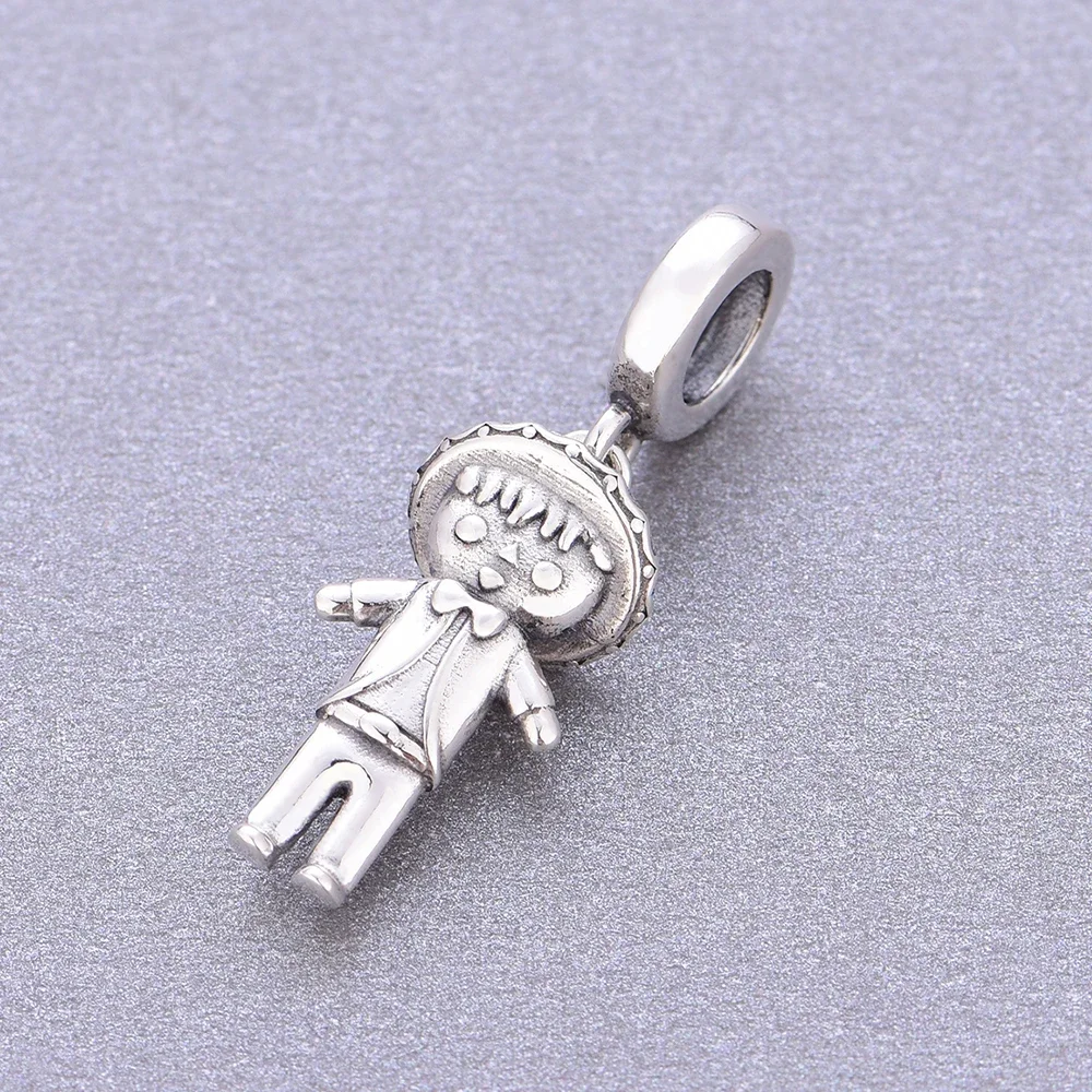 Fit Original Charm Bracelet 925 Sterling Silver Traditional Handmade Mexico Boy and Girl Doll Bead For Making Navidad Berloque