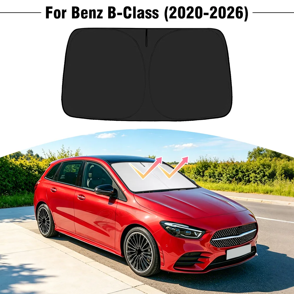 

Солнцезащитный козырек на лобовое стекло для Mercedes-Benz B-класса 2020-2025, 2026 годов выпуска, защита от УФ-излучения, аксессуары
