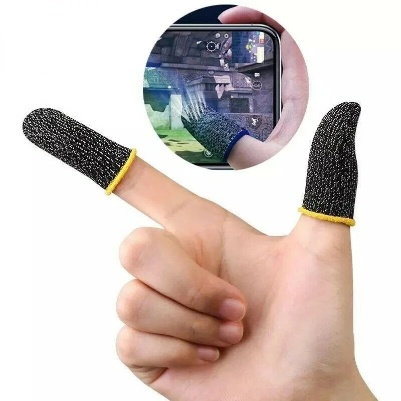 24-Pin Finger Sleeves for Mobile Games Finger Sleeves Black Yellow Eating Chicken Finger Sleeves Tactical Gloves