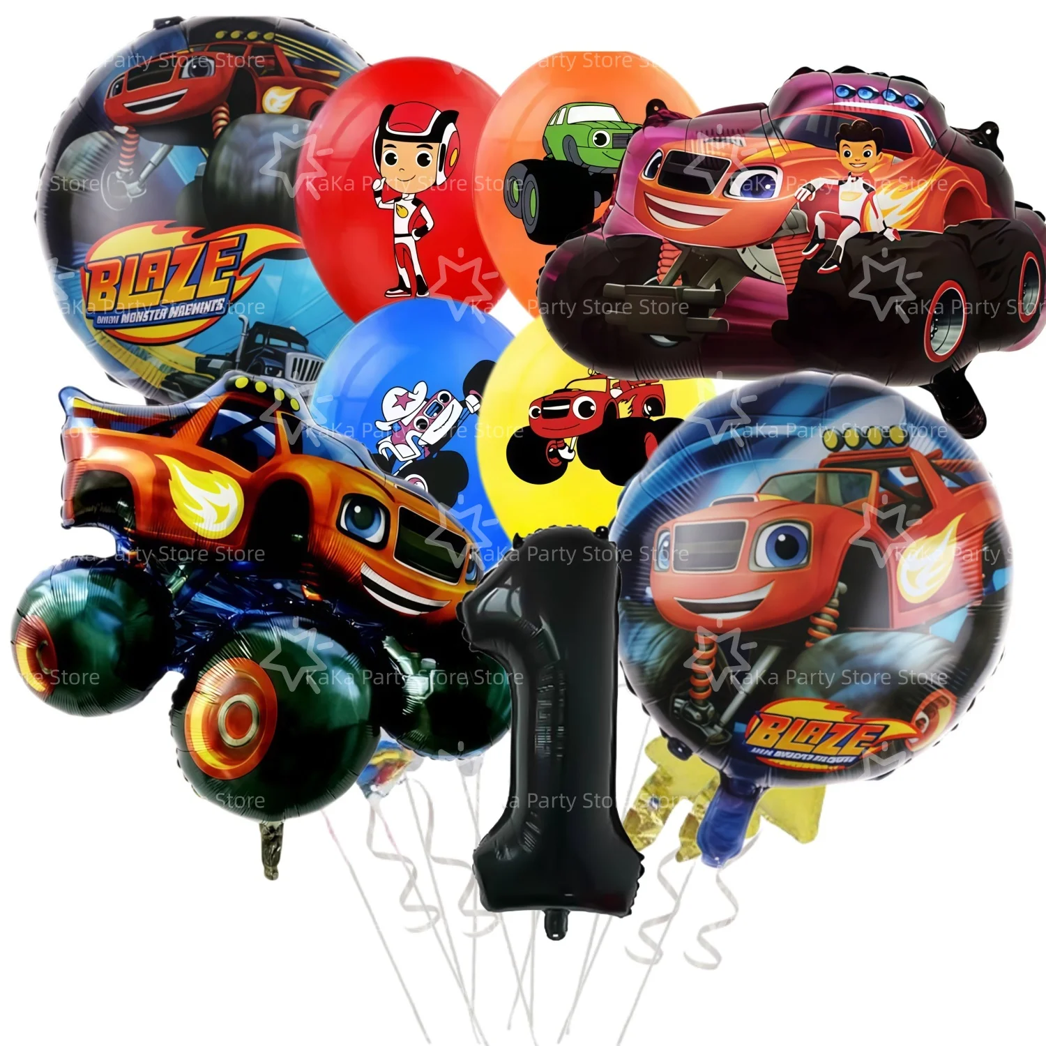 Blaze Monster Ballons Maschinen Rennwagen Geburtstagsparty Dekoration Tischware Tischdecke Teller Becher Servietten Tasche Rennparty Zubehör