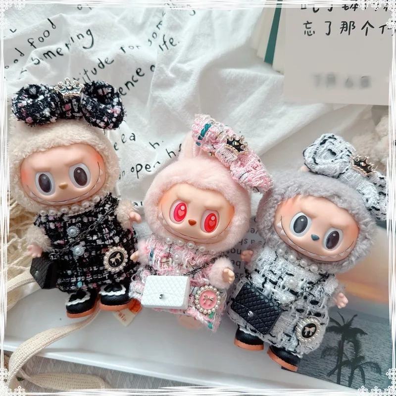 17 centimetri Labubu Idol Bambole Carino Mini Peluche Vestiti della Bambola Kpop Exo Idol Bambole Accessori Fai Da Te Regali Gonna Principessa Scarpe In Pelle Set