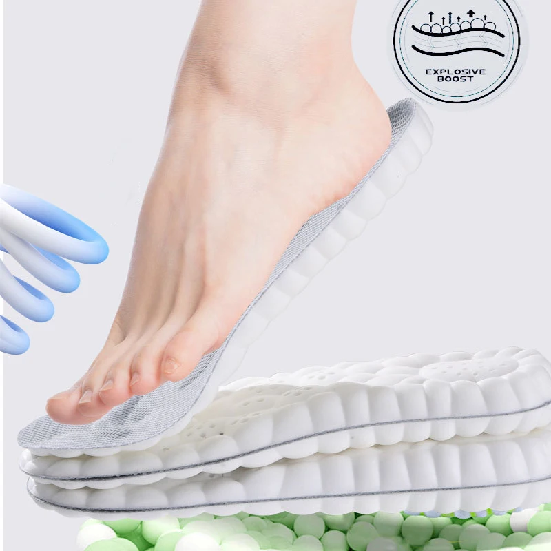 Sport Insoles for Shoes Sole Shock Absorption Deodorant Breathable Cushion Running Insoles for Feet Man Women Orthopedic Insoles