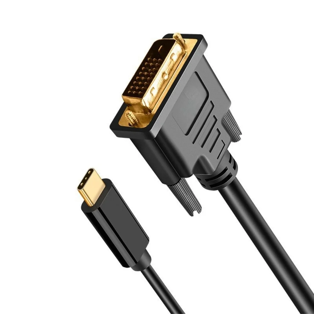 1.8m For USB-C to For DVI Adapter Cable for 1080P For Video Output Supports and Play Functionality Gold Plated Interface