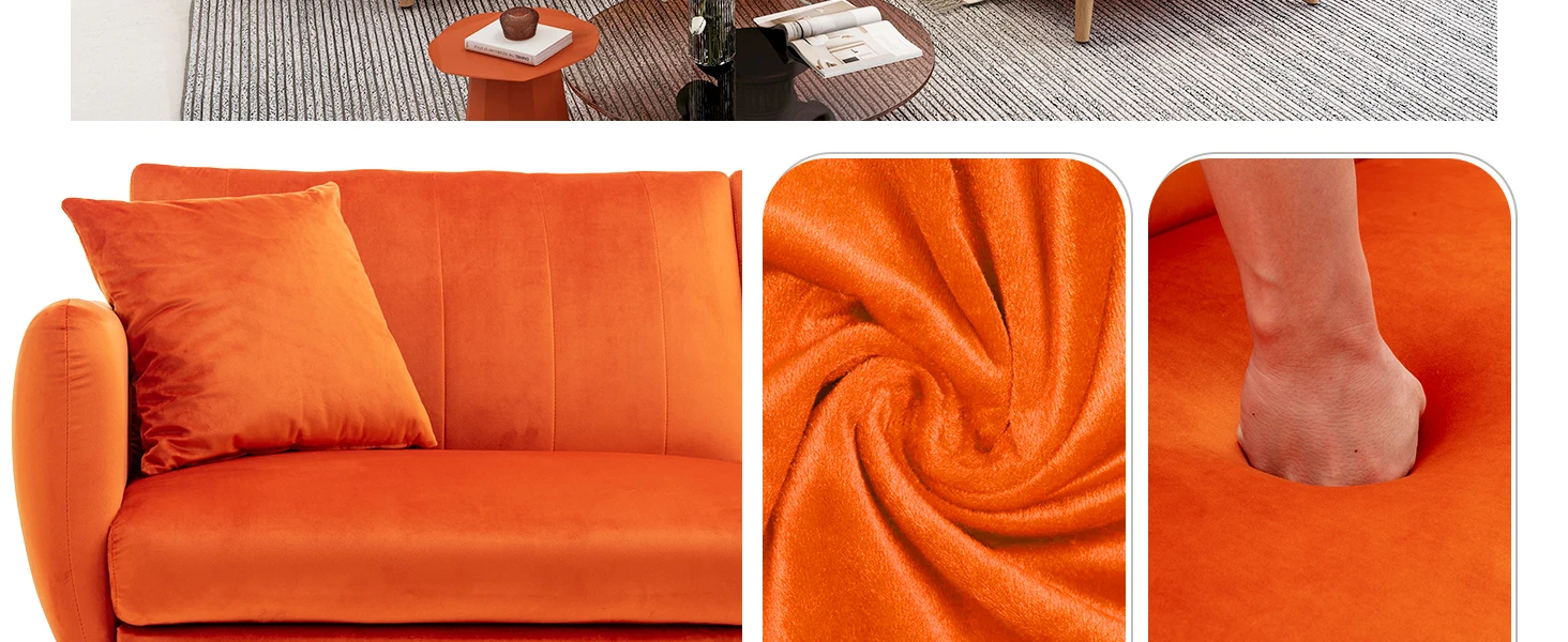 UPHYB Velvet Convertible Sectional Sofa