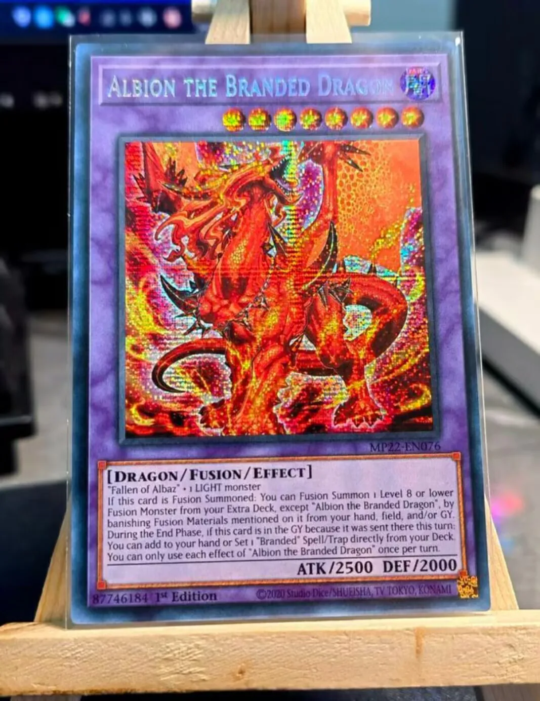 

Yugioh KONAMI Duel Monsters MP22-EN076 Albion the Branded Dragon Secret Rare English 1st Edition Collection Mint Card