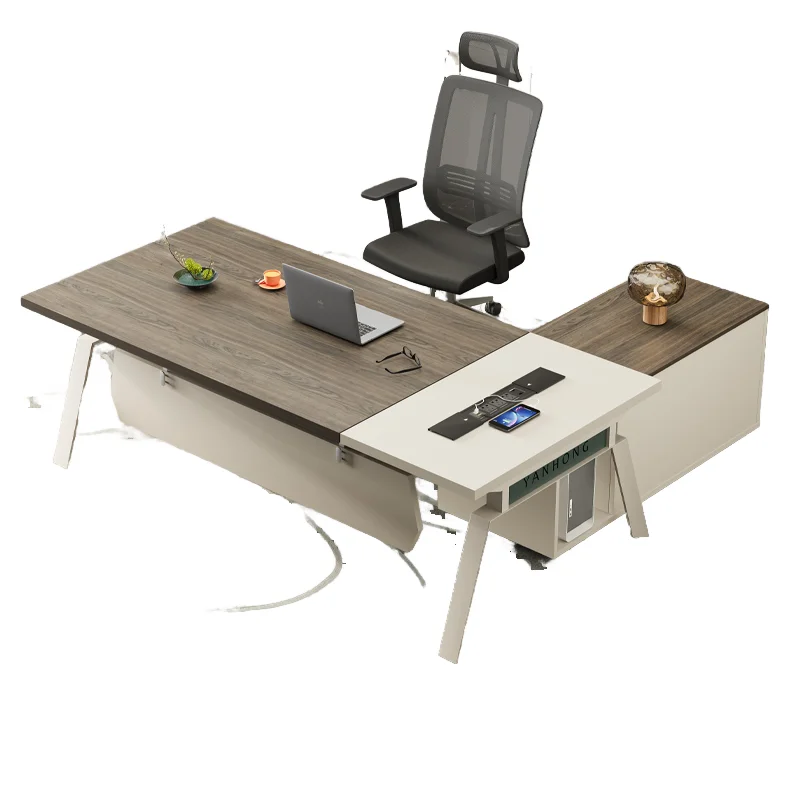

*Boss Female Manager Commercial Office Desk Chair Set Stylish Simple Modern Light Luxury Wood Executive