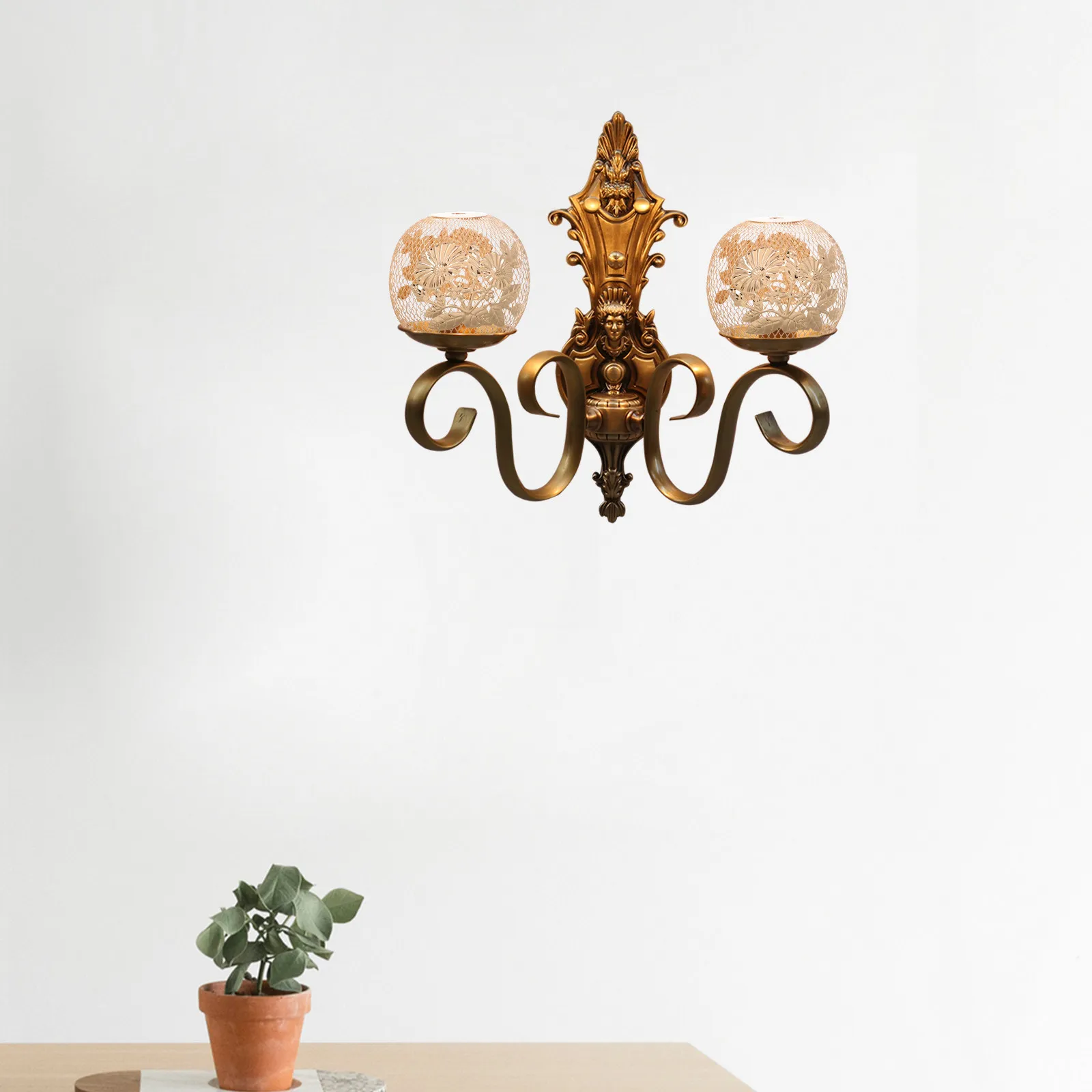 

Металлический абажур-сетка для люстры/вентилятора, защитный кожух, в стиле рустик/фермерский декор, полый дизайн, легко устанавливается