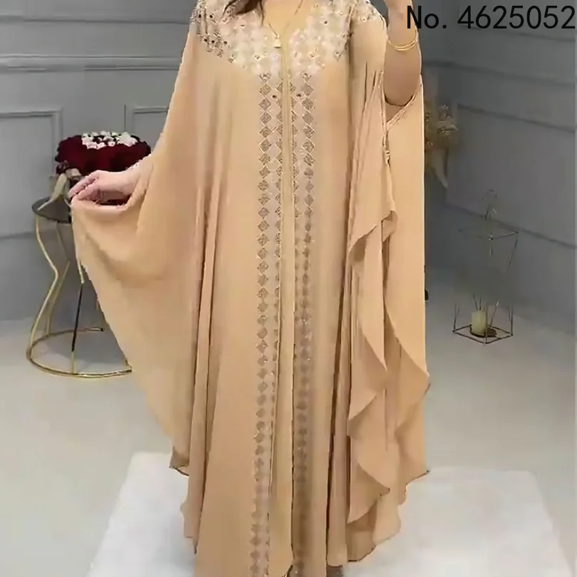 Robe robes africaines pour femmes en mousseline de soie Boubou Ankara Dashiki 2 pièces ensemble tenues dubaï caftan Abaya Robe Marocaine Femme