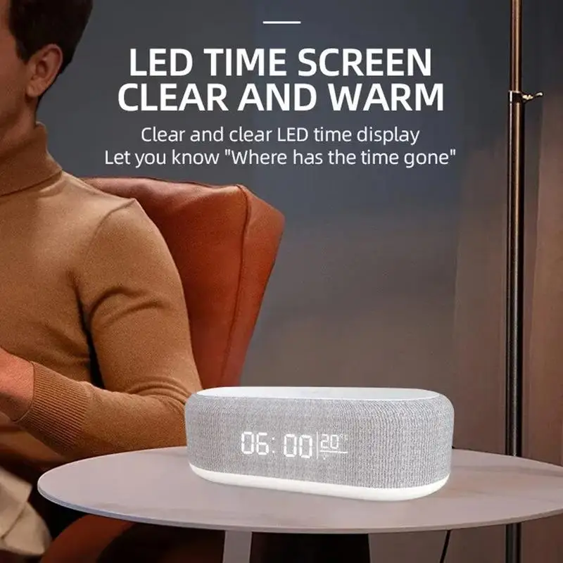 3 In 1 Smart Electric Alarm Clock With Wireless Charging Wireless Charging Digital Alarm Clocks  Dimmable Led Display for Desk