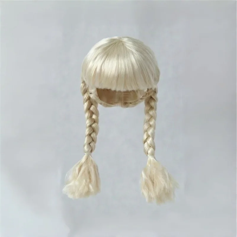 Jusuns JD691 9-10inch 10-11inch Double Long Braids Full Bang Synthetic mohair BJD wigs QBaby  Blythes Doll Hair  Toy Accessories