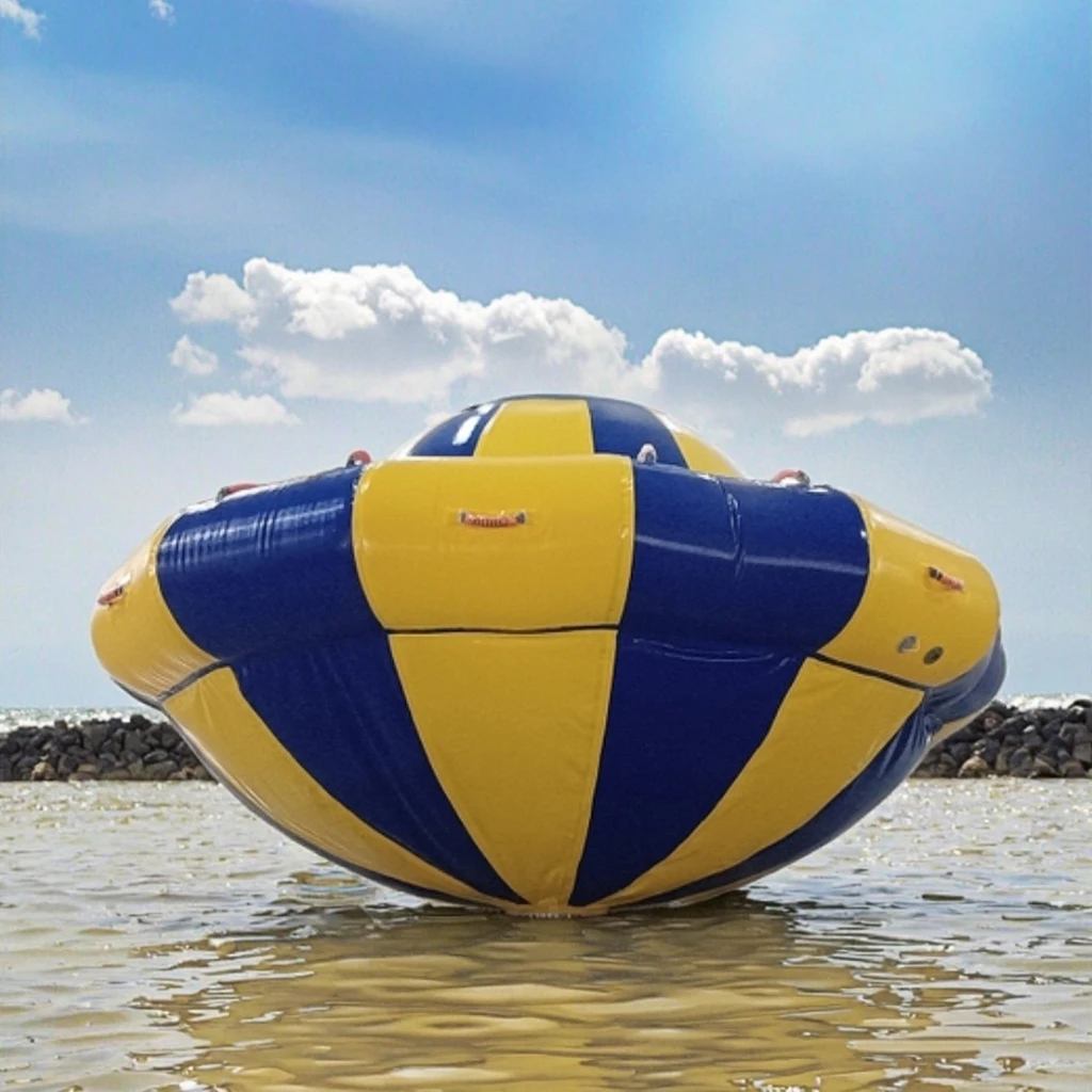 

Inflatable Disco UFO Boat Cheap Water Sports Games From Toys Ocean Amusement Facilities Inflatable Spinning Water Towable