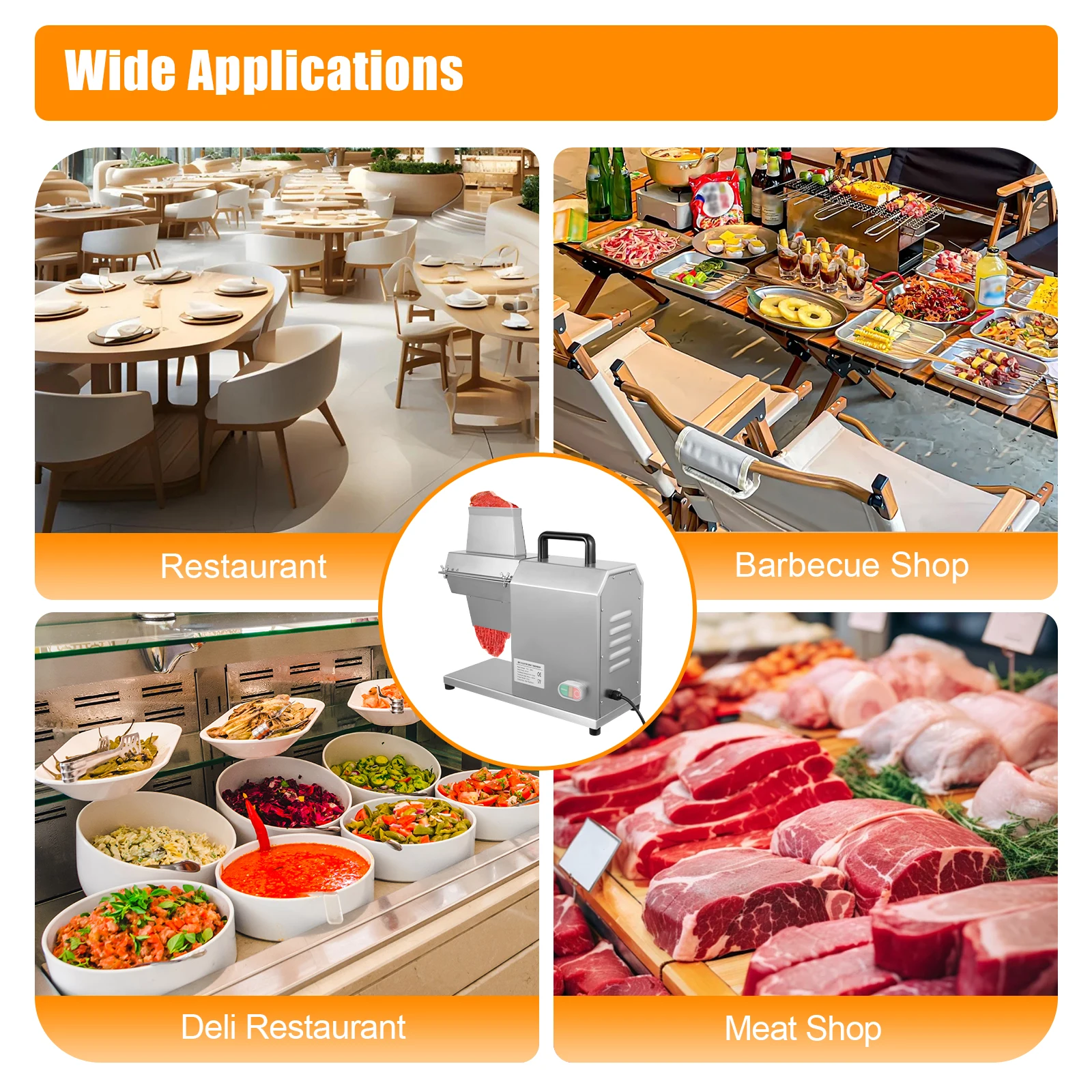 

Electric Meat Tenderizer Machine, 110V 450W Commercial Heavy Duty Meat Cuber Tenderizer Tool Stainless Steel kitchen gadgets