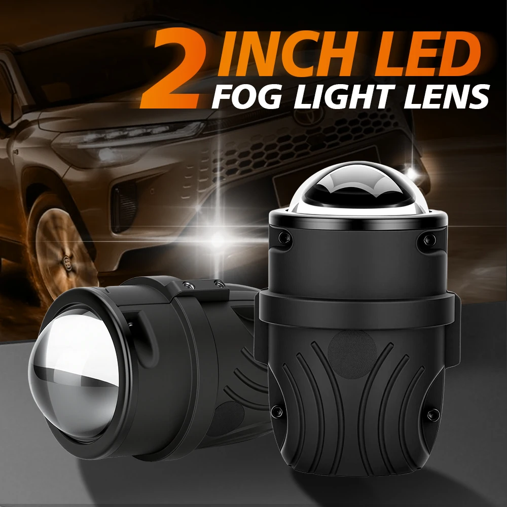 2 inch LED Fog Light Projector Lens Bi-LED Foglamp Hi/Lo Beam 3 Color Switching FOR Nissan Terra 2018-2024