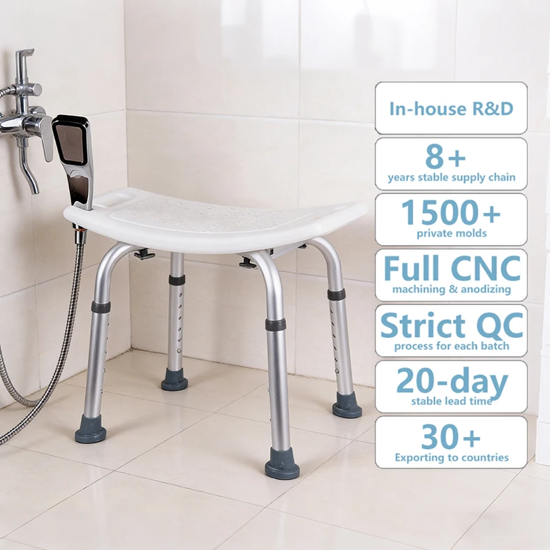 

Simplywalk Aluminum Alloy 136KG Bath Shower Chair Very Strong Tub Elderly People UKCA Framework Agreement