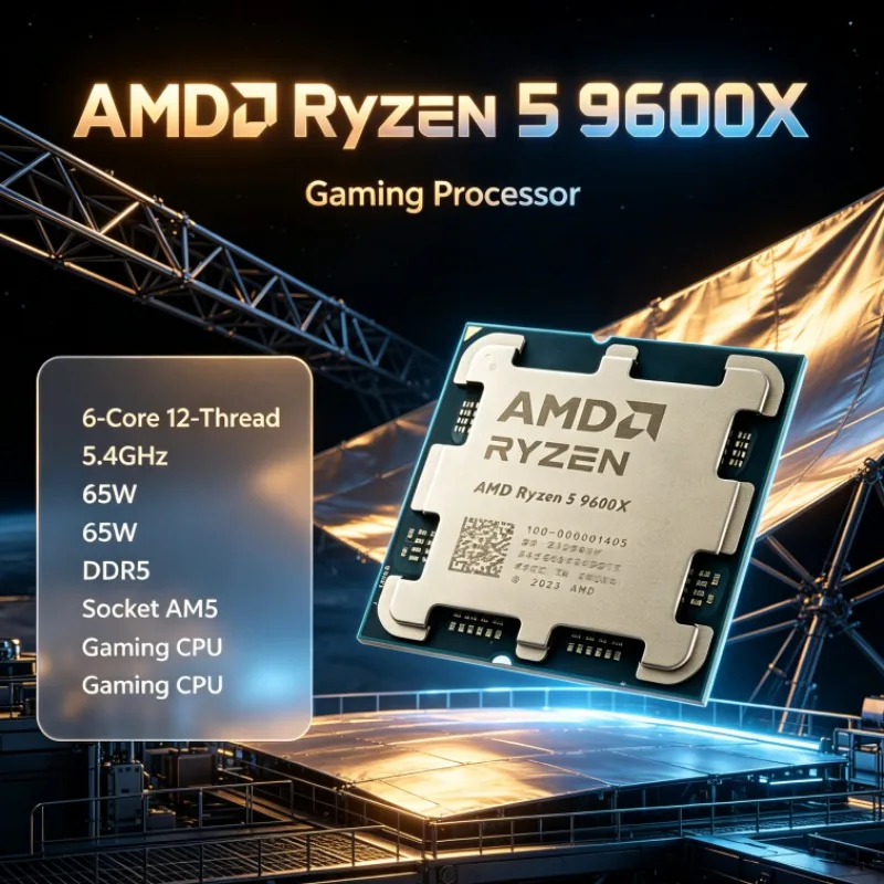 AMD R5 9600X Ryzen 5 AM5 Desktop Processor 6-Core 12-Thread 5.4GHz 65W 4nm DDR5 32MB L3 Tpye-C