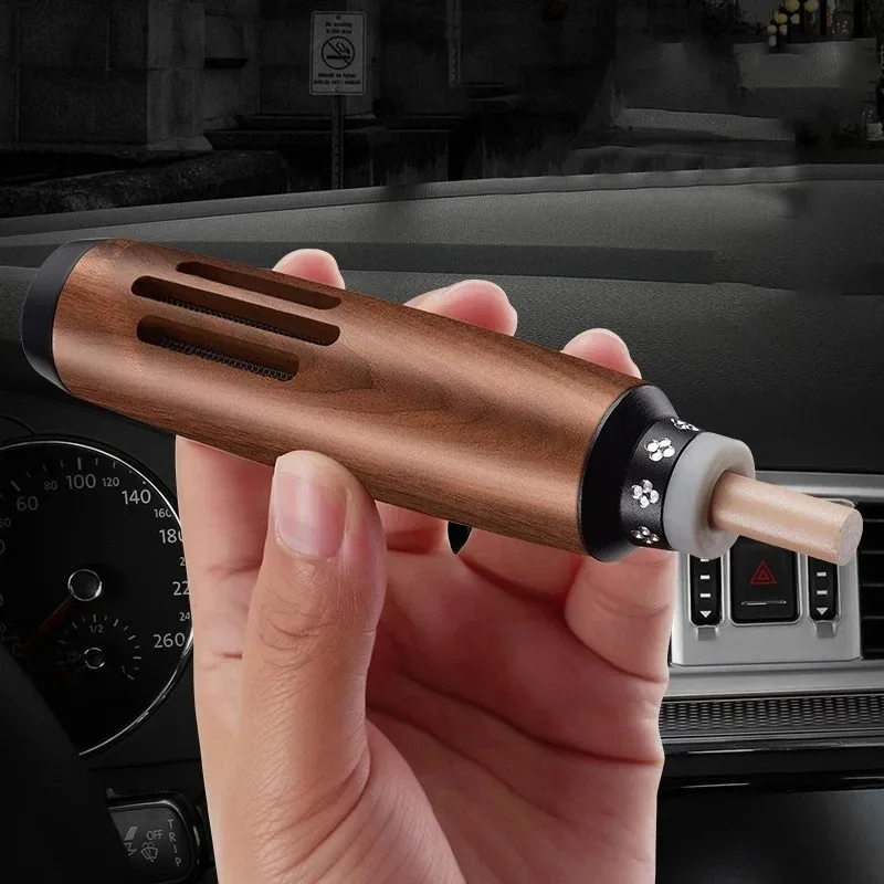 Walnut Wood Mouthpiece Portable Ashtray Cigarrette Holder Ash Collection Filter Car Smoking Pipe Accessories Tool Men Gift Box