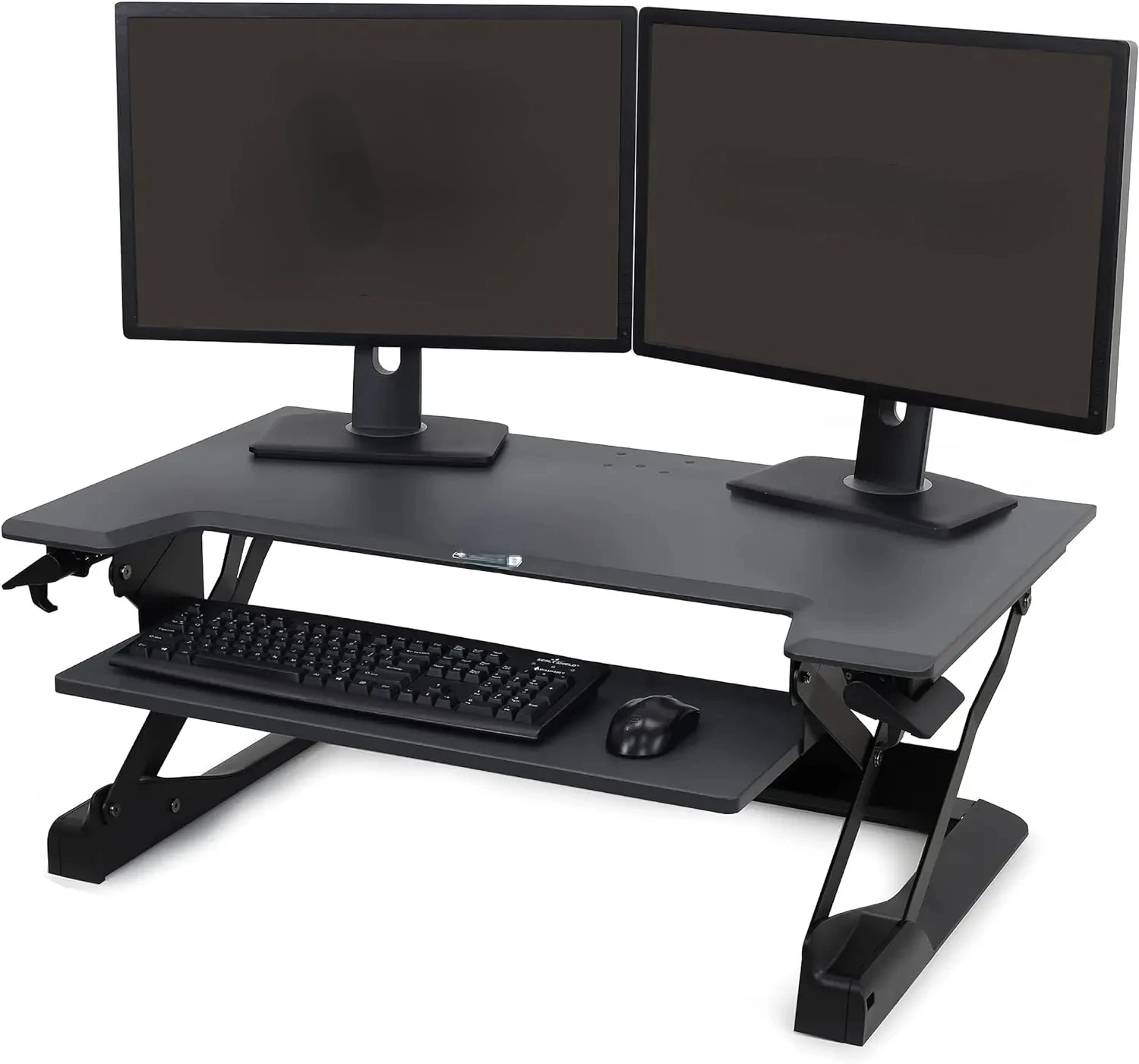 

WorkFit-TL Standing Desk Converter, Dual Monitor Sit Stand Desk Riser for Tabletops – 37.5 Inch Width, Black