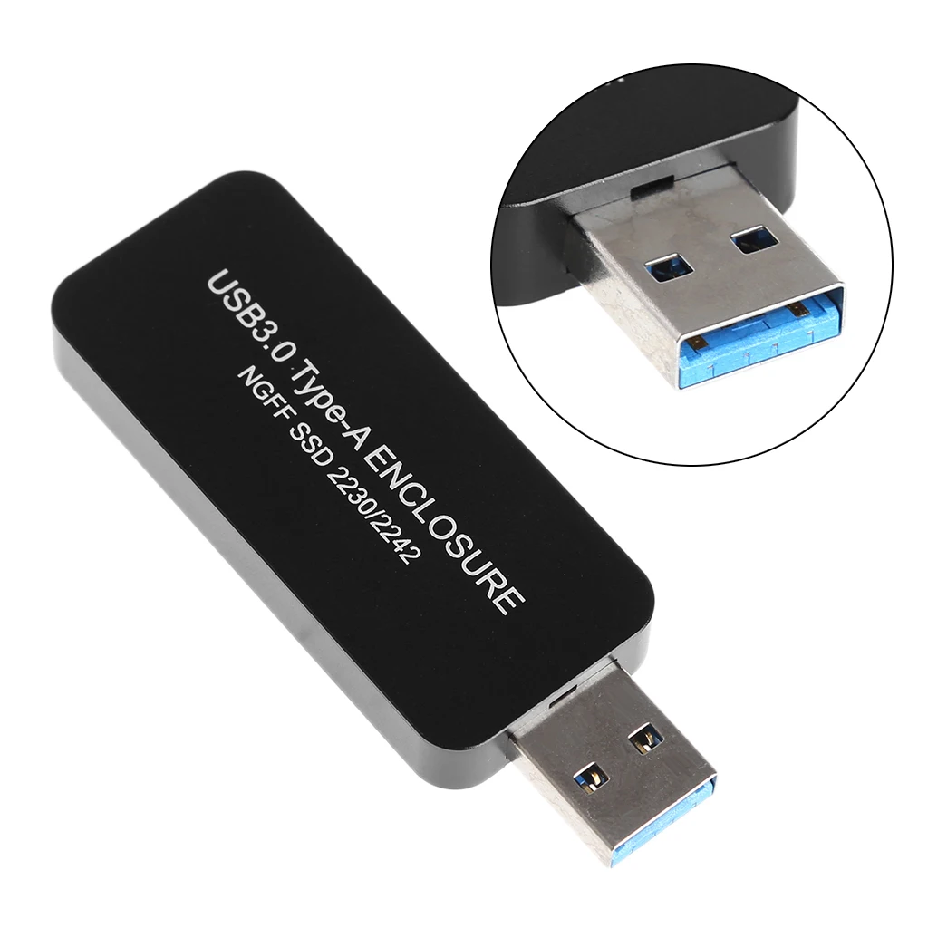 Carcasa de SSD USB 3,0 a M.2 USB3.0 a NGFF B KEY adaptador de disco duro B + M Key M2 SATA SSD caja móvil externa para SSD 2230 2242 M2