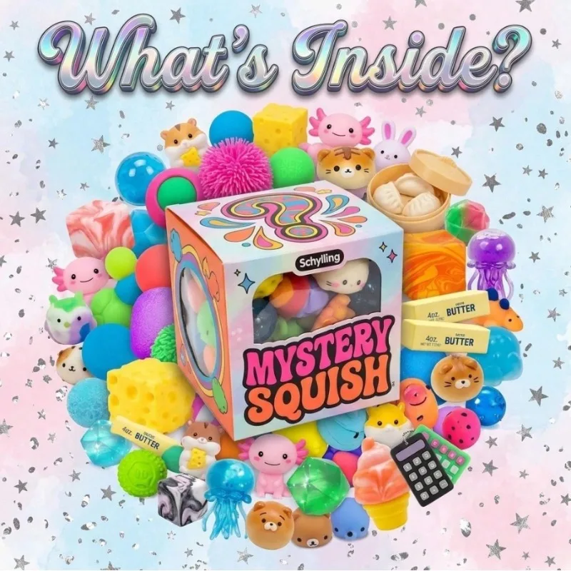 

Fast US Shipping Surprise Mystery Blind Box Assorted Mini Fidget Squish Toys Soft Squeeze Stress Balls Anxiety Relief Collectible Gift For Teens